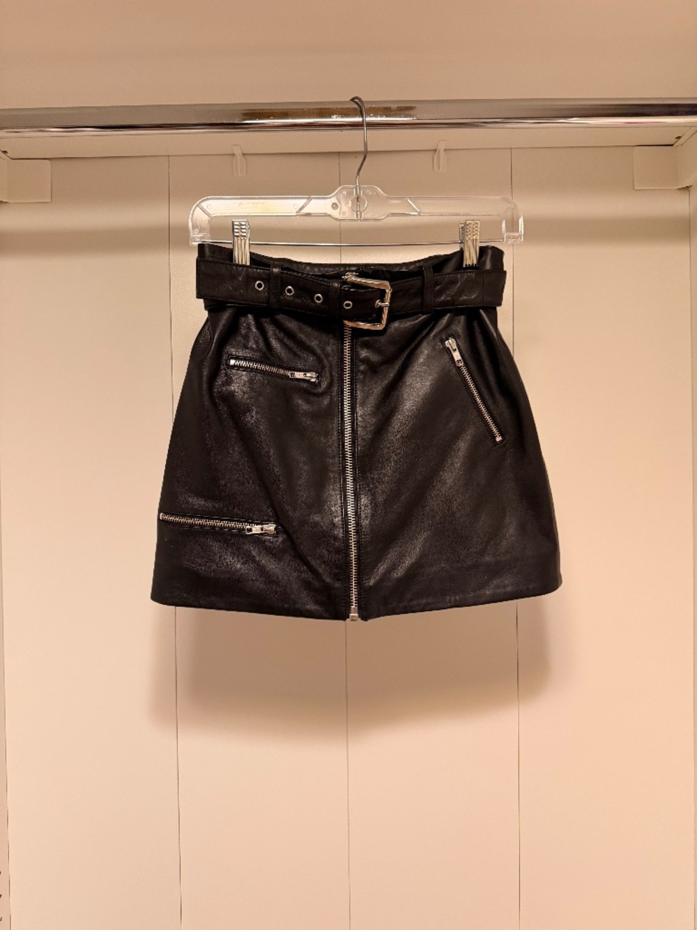 Real leather skirt